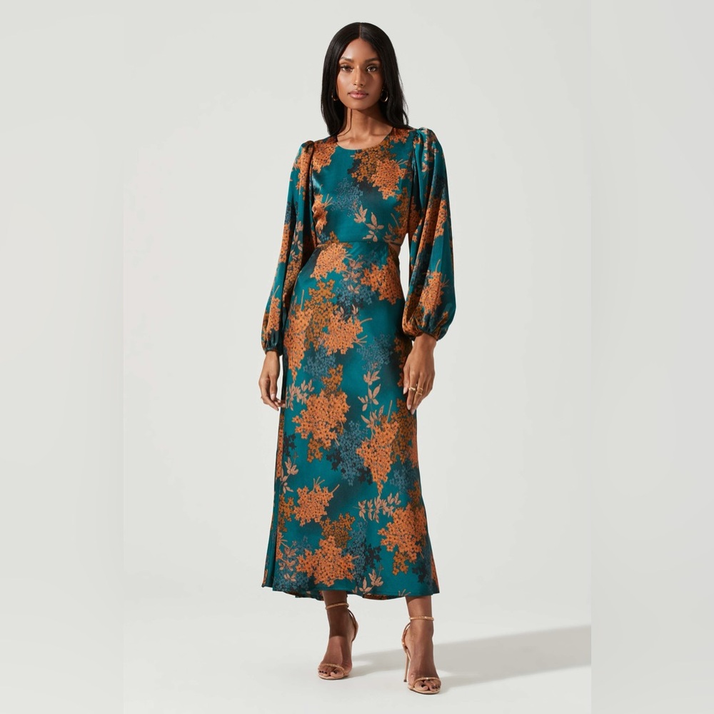 ASTR Quinn Floral Cutout Maxi Dress